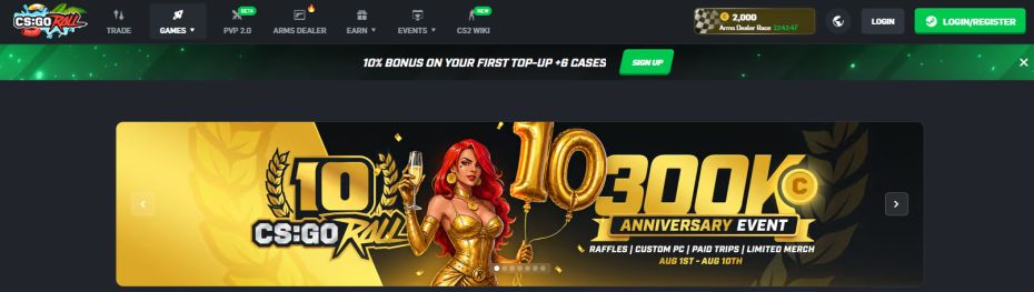 Open CSGORoll official website