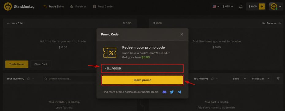 Redeem Your Promo Code